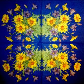 255 Daisies  - 3 ply (blue) - WIDA - 35x35 cm